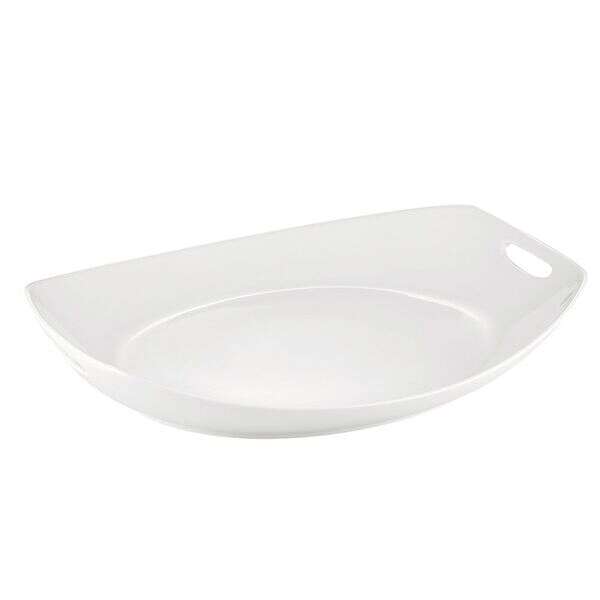 C.A.C. MX-STU91, 20-Inch Porcelain Handled Squared Oval Tray, 4 PC/CS