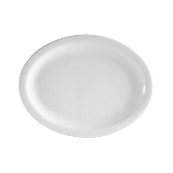 C.A.C. NCN-12, 10-Inch Porcelain Oval Platter with Narrow Rim, 2 DZ/CS