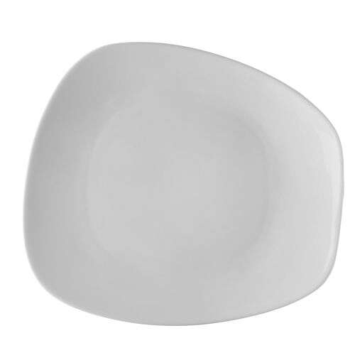 C.A.C. OAK-21, 12.37-Inch Porcelain Trapezoid Dinner Plate, DZ