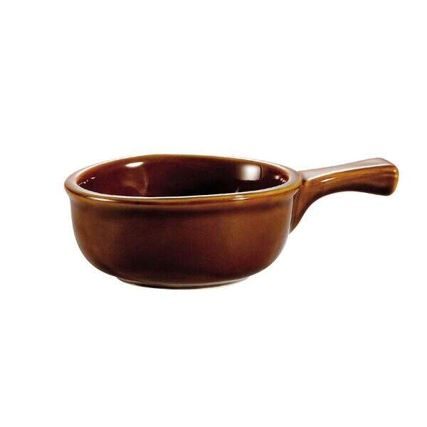 C.A.C. OC-15-H, 15 Oz 7.5-Inch Stoneware Onion Soup Crock Bowl with Handle, 2 DZ/CS