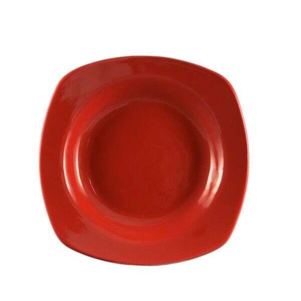 C.A.C. P-88-R, 22 Oz 11.5-Inch Stoneware Red Square Pasta Bowl, DZ