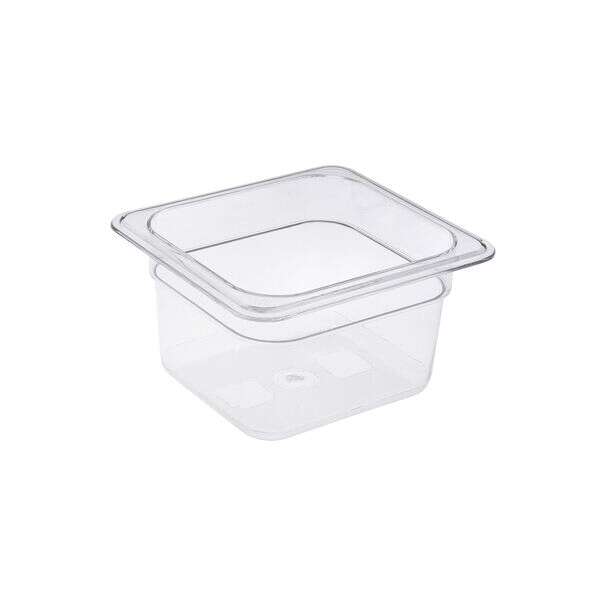 C.A.C. PCFP-S4, 4-inch Deep 1/6 Size Clear Polycarbonate Food Pan