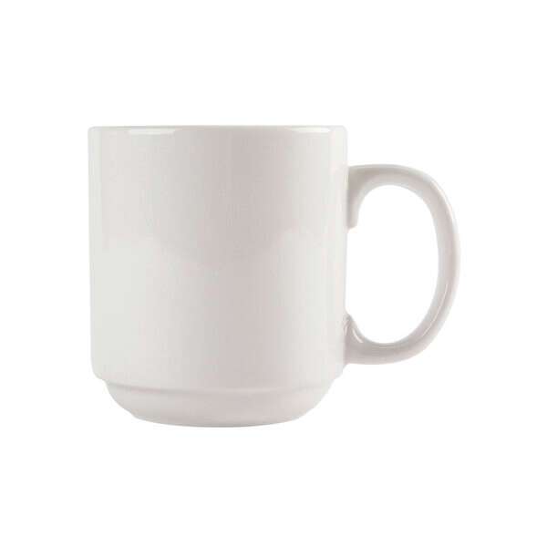 C.A.C. PRM-10-W, 10 Oz 3.25-Inch Stoneware American White Prime Straight Stacking Mug, 3 DZ/CS