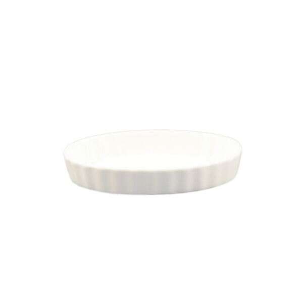 C.A.C. QSV-6, 6.5 Oz 6-Inch Porcelain Fluted Oval Dish, 3 DZ/CS