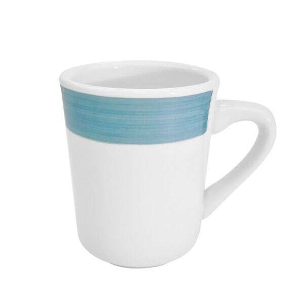 C.A.C. R-17-BLU, 8 Oz 3.12-Inch Stoneware Blue Tierra Mug, 3 DZ/CS