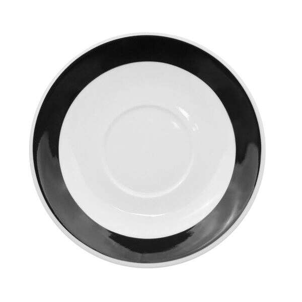 C.A.C. R-2-BLK, 6-Inch Stoneware Black Saucer for R-1-BLK Cup, 3 DZ/CS