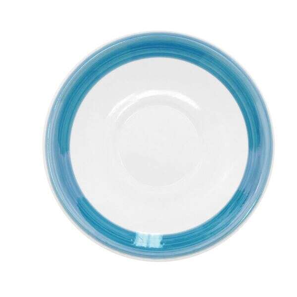 C.A.C. R-2-BLU, 6-Inch Stoneware Blue Saucer for R-1-BLU Cup, 3 DZ/CS