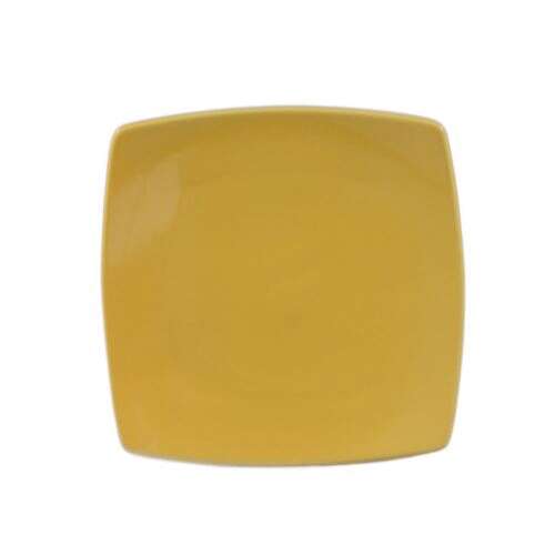 C.A.C. R-FS16-Y, 10.5-Inch Stoneware Yellow Square Flat Plate, DZ