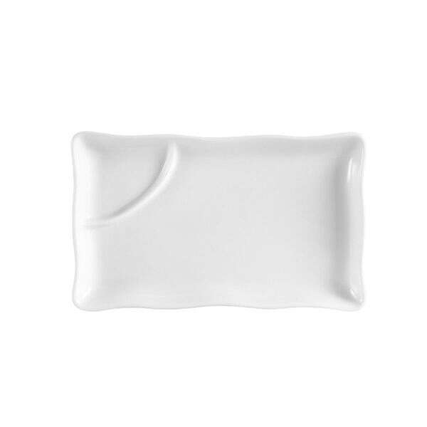 C.A.C. RCN-RT10, 10.12-Inch Porcelain Rectangular Platter with Triangular Compartment, DZ