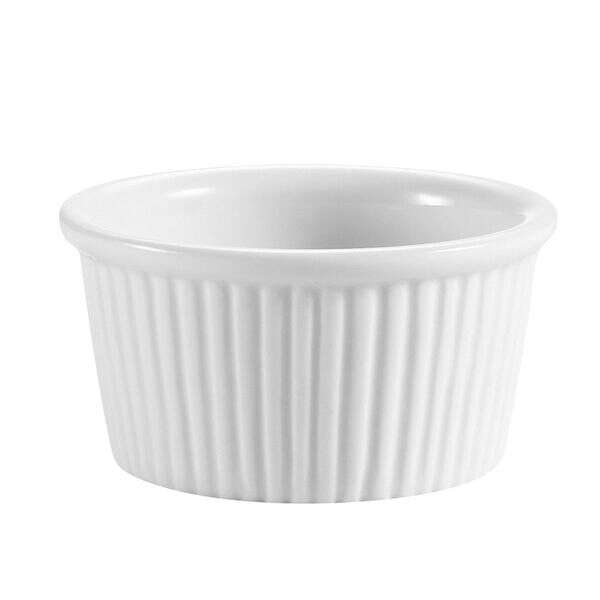 C.A.C. RKF-1, 1 Oz 2.25-Inch Porcelain White Fluted Ramekin, 6 DZ/CS