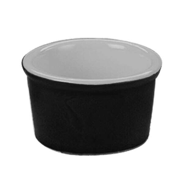C.A.C. RKF-25-BLK, 2.5 Oz 2.87-Inch Stoneware Black/American White Ramekin, 4 DZ/CS