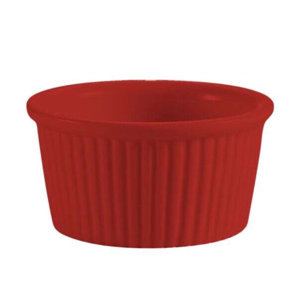 C.A.C. RKF-6-R, 6 Oz 3.5-Inch Stoneware Red Fluted Ramekin, 3 DZ/CS