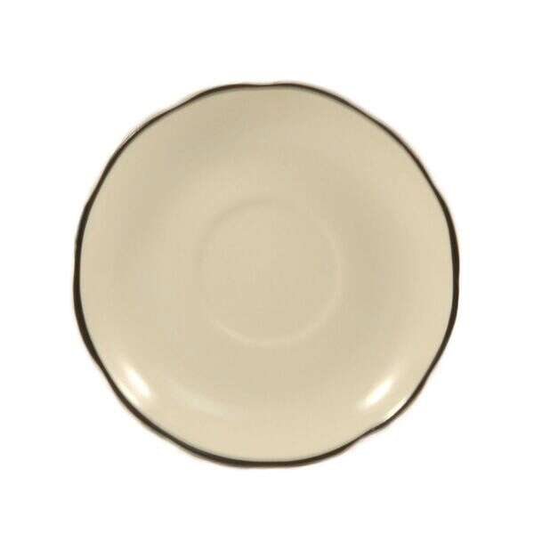 C.A.C. SC-2B, 6-Inch Stoneware Black Band Saucer for SC-1B, 3 DZ/CS