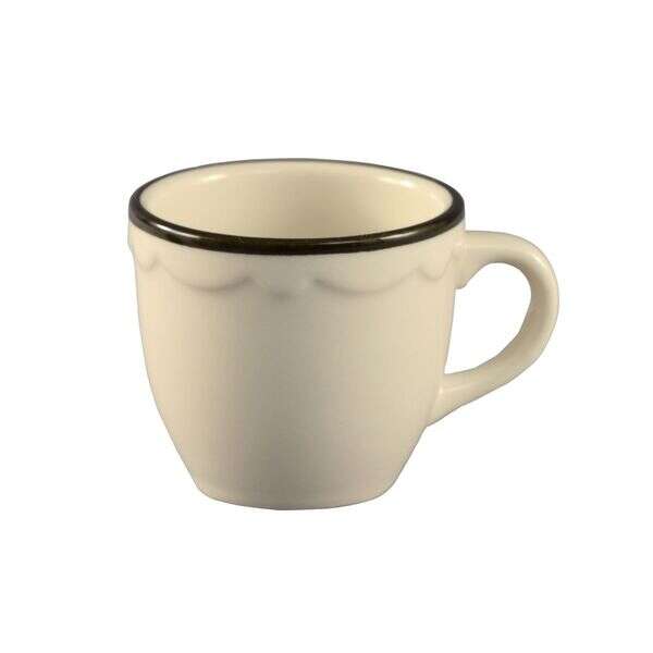 C.A.C. SC-35B, 3.5 Oz 2.5-Inch Stoneware Black Band A.D. Cup, 3 DZ/CS