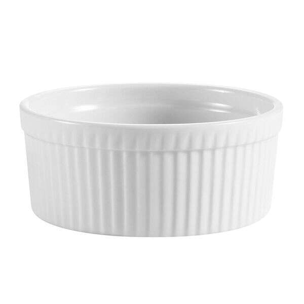 C.A.C. SFB-32, 32 Oz 6-Inch Porcelain Fluted Souffle Bowl, DZ