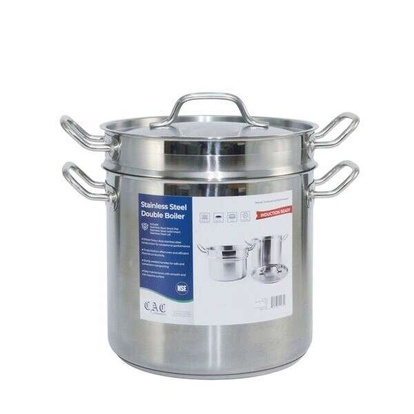 C.A.C. SPDB-12S, 12 Qt Stainless Steel Double Boiler Set