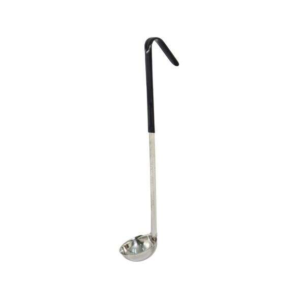 C.A.C. SSLD-10BK, 1 Oz Stainless Steel One-Piece Ladle with Black Handle