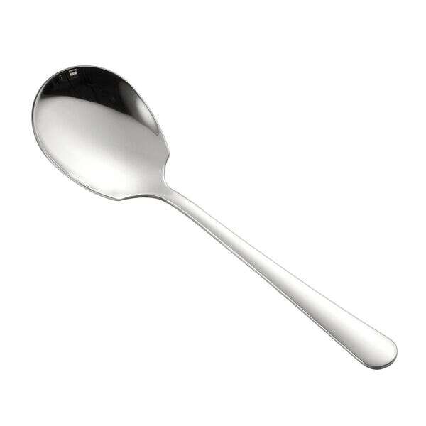 C.A.C. SSLS-8, 8.5-inch Stainless Steel Serving Spoon with Round Edge, DZ