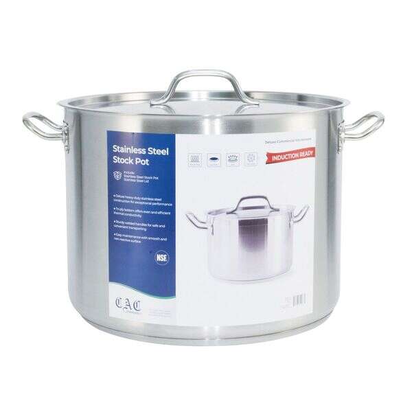 - STKP-40, 40 Qt Stainless Steel Stock Pot with Lid