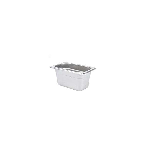 C.A.C. STPN-23-4, 4-inch Stainless Steel 1/9 Size 23 Gauge Anti-Jam Steam Table Pan