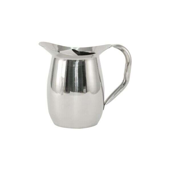 C.A.C. SWPB-2G, 64 Oz Stainless Steel Bell Shaped Water Pitcher with Ice Guard
