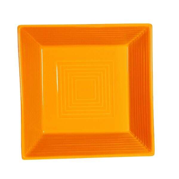 C.A.C. TG-B8-TNG, 42 Oz 8-Inch Porcelain Tangerine Square Bowl, 2 DZ/CS