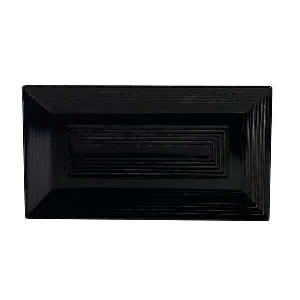 C.A.C. TG-RT13-BLK, 11.62-Inch Porcelain Black Rectangular Platter, DZ