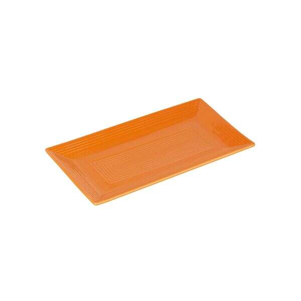 C.A.C. TG-RT13-TNG, 11.62-Inch Porcelain Tangerine Rectangular Platter, DZ