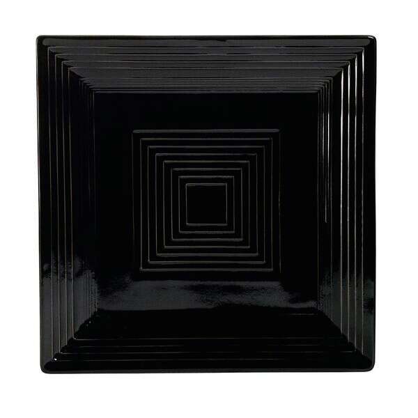 C.A.C. TG-SQ8-BLK, 8-Inch Porcelain Black Square Plate, 2 DZ/CS