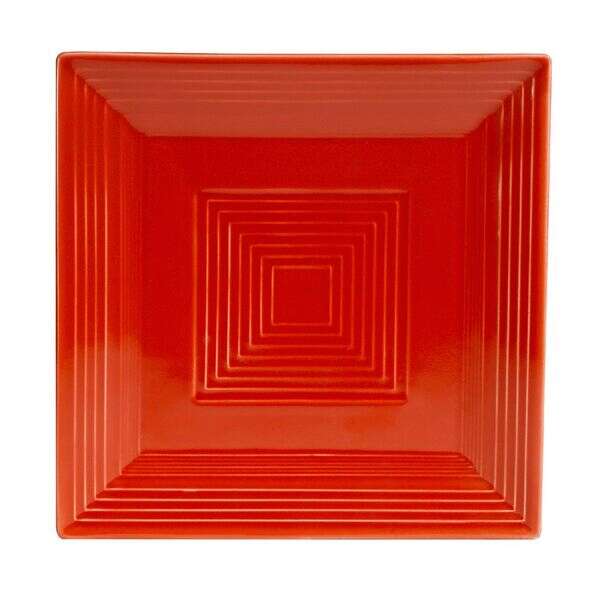 C.A.C. TG-SQ8-R, 8-Inch Porcelain Red Square Plate, 2 DZ/CS