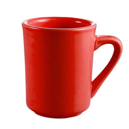 C.A.C. TM-8-R, 8 Oz 3.12-Inch Porcelain Red Tierra Mug, 3 DZ/CS