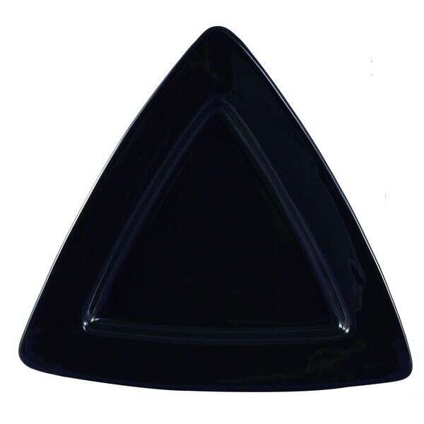 C.A.C. TRG-12-BLU, 11.5-Inch Porcelain Blue Triangular Deep Plate, DZ