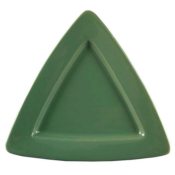 C.A.C. TRG-12-G, 11.5-Inch Porcelain Green Triangular Deep Plate, DZ