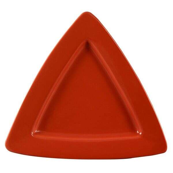 C.A.C. TRG-12-R, 11.5-Inch Porcelain Red Triangular Deep Plate, DZ