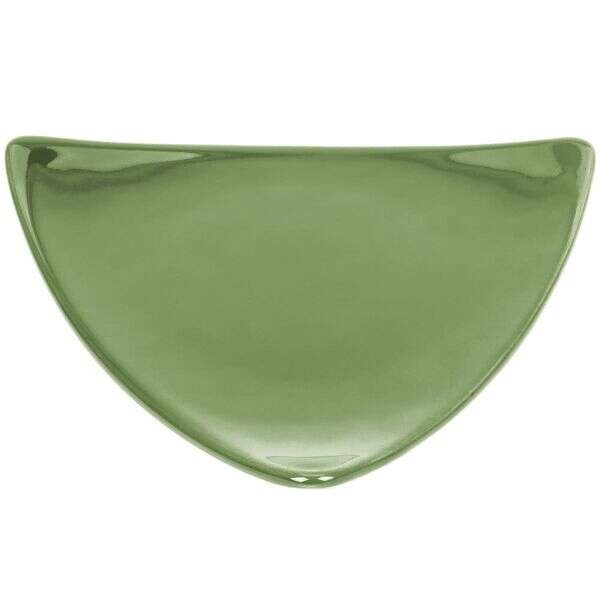 C.A.C. TRG-21-G, 11.5-Inch Porcelain Green Triangular Flat Plate, DZ