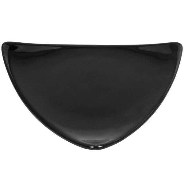 C.A.C. TRG-23-BLK, 12.5-Inch Porcelain Black Triangular Flat Plate, DZ