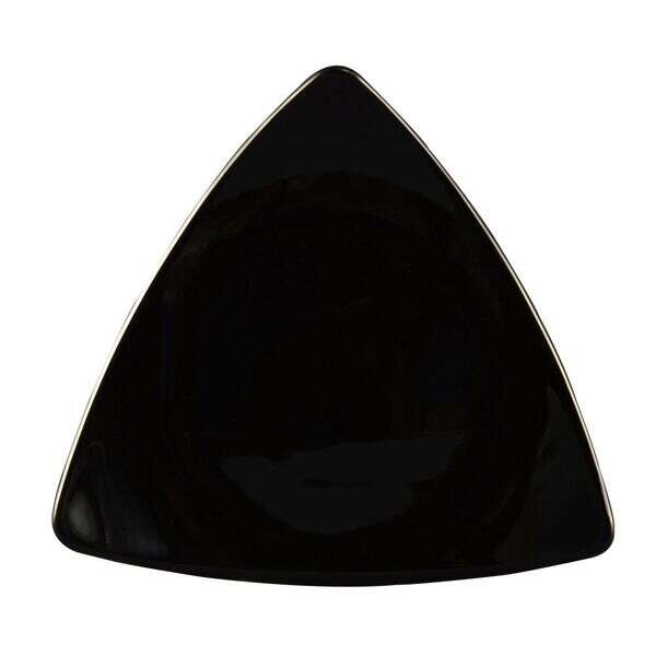 C.A.C. TRG-7-BLK, 7-Inch Porcelain Black Triangular Flat Plate, 3 DZ/CS