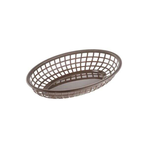 C.A.C. TTFB-09BN, 9.25-inch Plastic Oval Brown Fast Food Basket, DZ