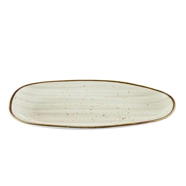 C.A.C. TUS-614-BGE, 13-Inch Porcelain Beige Dessert Platter, DZ