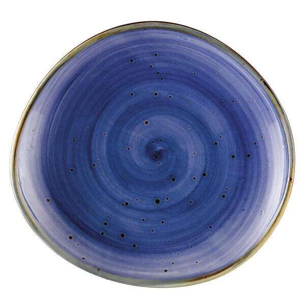 C.A.C. TUS-8-BLU, 8.25-inch Starry Night Blue Irregular Round Plate, 3 DZ/CS