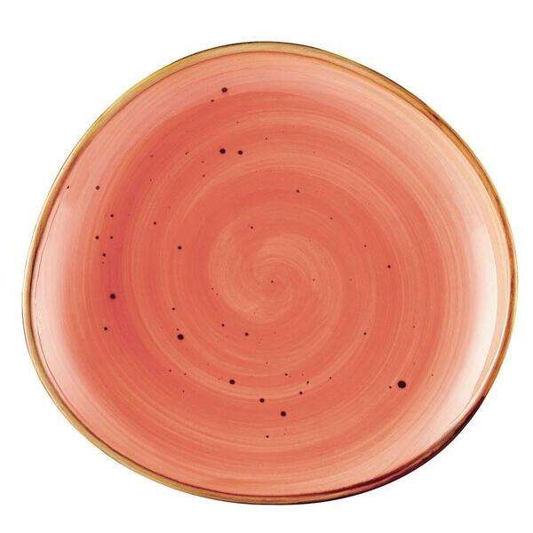 C.A.C. TUS-8-CRL, 8.25-inch Coral Irregular Round Plate, 3 DZ/CS