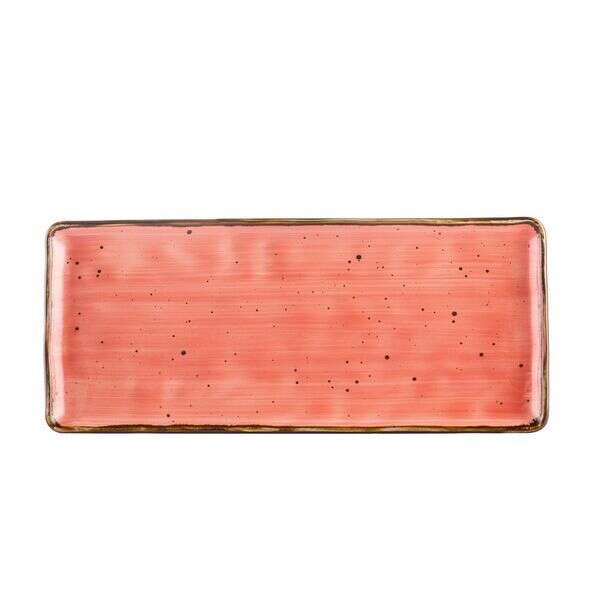 C.A.C. TUS-RT13-CRL, 12-Inch Porcelain Coral Rectangular Platter, DZ