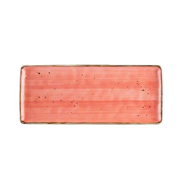 C.A.C. TUS-RT41-CRL, 14-Inch Porcelain Coral Rectangular Platter, DZ