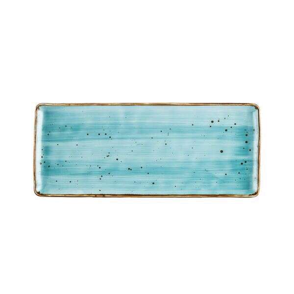 C.A.C. TUS-RT41-TQS, 14-Inch Porcelain Turquoise Rectangular Platter, DZ