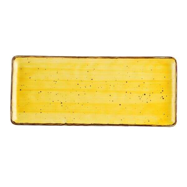 C.A.C. TUS-RT61-SFL, 16-Inch Porcelain Sunflower Rectangular Platter, DZ