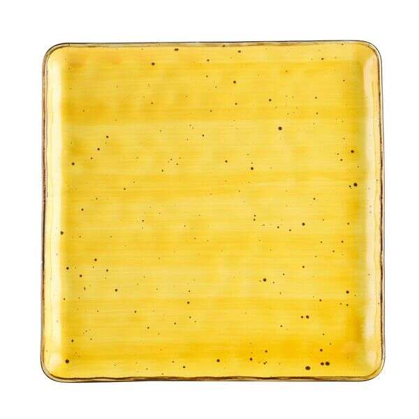 C.A.C. TUS-SQ21-SFL, 12-Inch Porcelain Sunflower Square Plate, DZ