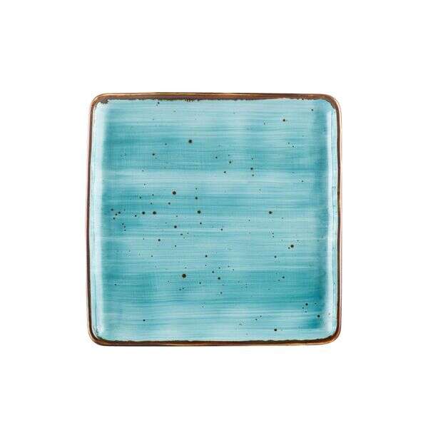 C.A.C. TUS-SQ6-TQS, 6-Inch Porcelain Turquoise Square Plate, 3 DZ/CS