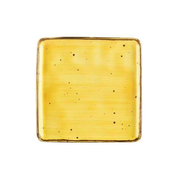 C.A.C. TUS-SQ8-SFL, 8.25-Inch Porcelain Sunflower Square Plate, 2 DZ/CS