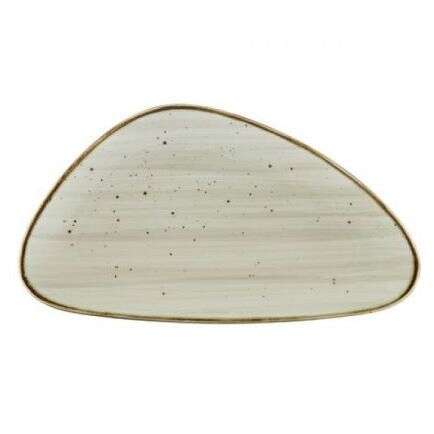 C.A.C. TUS-T41-BGE, 13.12-Inch Porcelain Beige Triangular Dessert Plate, DZ