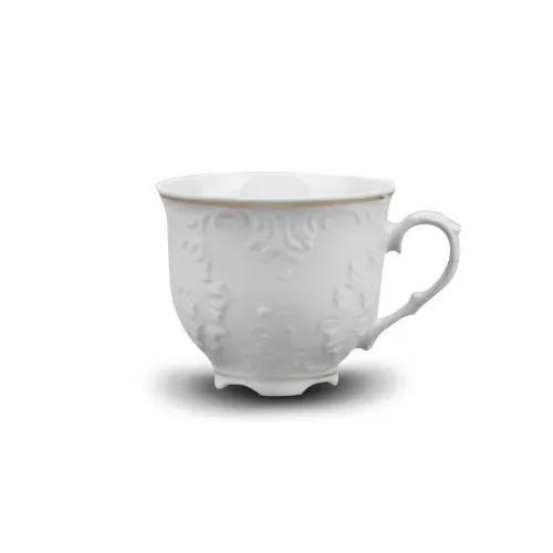 Cmielow PLCUP-X, 8 Oz Platinum Band Porcelain Tea & Coffee Cup, EA